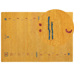 Wool Gabbeh Area Rug 160 x 230 cm Yellow AKALAN