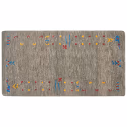 Wool Gabbeh Area Rug 80 x 150 cm Grey SEYMEN