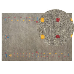 Wool Gabbeh Area Rug 140 x 200 cm Grey SEYMEN