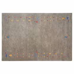 Wool Gabbeh Area Rug 140 x 200 cm Grey SEYMEN