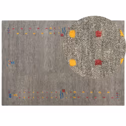 Wool Gabbeh Area Rug 160 x 230 cm Grey SEYMEN