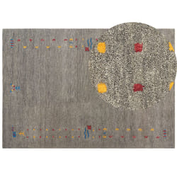 Wool Gabbeh Area Rug 160 x 230 cm Grey SEYMEN