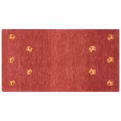 Wool Gabbeh Area Rug 80 x 150 cm Red YARALI
