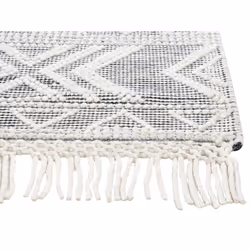 Wool Area Rug 160 x 230 cm White and Black PAZAR
