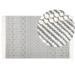 Wool Area Rug with Geometric Pattern 200 x 300 cm Beige and Grey SOLHAN