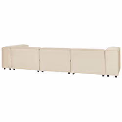 Modular Corner Sofa APRICA Faux Linen Beige 3 Seater Right Hand