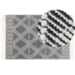 Wool Area Rug 160 x 230 cm Grey and Off-White TOPRAKKALE