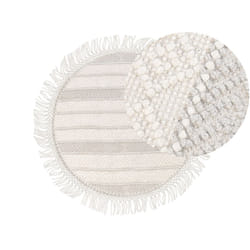Round Wool Area Rug 140 cm Beige BALTALAR