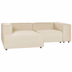 Modular Corner Sofa APRICA Faux Linen Beige 2 Seater Right Hand
