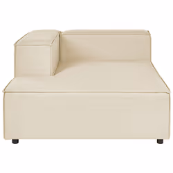 Modular Corner Sofa APRICA Faux Linen Beige with Ottoman 2 Seater Right Hand