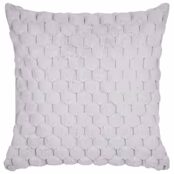 Set of 2 Decorative Cushions PURSLANE Faux Fur 43 x 43 cm Light Grey Geometric Pattern