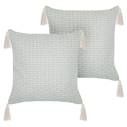 Set of 2 Decorative Cushions HAKONE 42 x 42 cm Mint Green Geometric Pattern