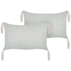 Set of 2 Decorative Cushions HAKONE 45 x 25 cm Mint Green Geometric Pattern