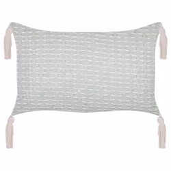 Set of 2 Decorative Cushions HAKONE 45 x 25 cm Mint Green Geometric Pattern