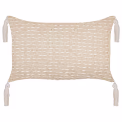 Set of 2 Decorative Cushions HAKONE 45 x 25 cm Light Beige Geometric Pattern