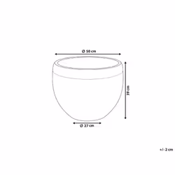 Stone Plant Pot 50x50x39 cm Black ZAKROS