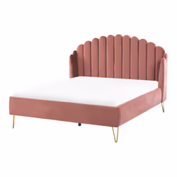 Bed Velvet AMBILLOU 140 x 200 cm (EU Double) Pink