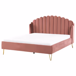 Bed Velvet AMBILLOU 180 x 200 cm (EU Super King) Pink