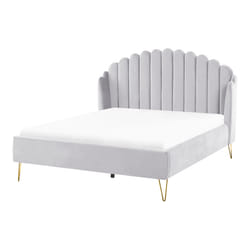 Bed Velvet AMBILLOU 140 x 200 cm (EU Double) Light Grey