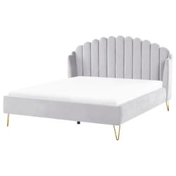 Bed Velvet AMBILLOU 180 x 200 cm (EU Super King) Light Grey