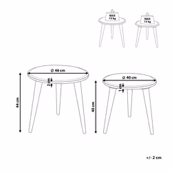 Set of 2 Side Tables SHARMA Mango Wood Brown/ Black