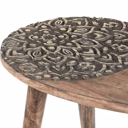 Set of 2 Side Tables KHETUA Mango Wood Brown