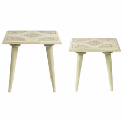 Set of 2 Side Tables BELIDHA Mango Wood Light Green