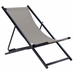 Folding Deck Chair LOCRI II Metal Grey