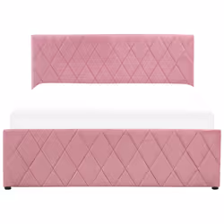 Ottoman Bed Velvet ROCHEFORT 140 x 200 cm (EU Double) Pink - Additional view 5