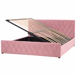 Ottoman Bed Velvet ROCHEFORT 180 x 200 cm (EU Super King) Pink