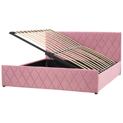 Ottoman Bed Velvet ROCHEFORT 180 x 200 cm (EU Super King) Pink