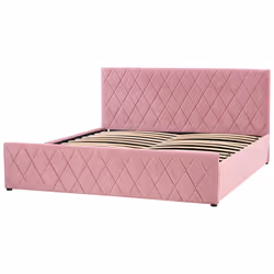 Ottoman Bed Velvet ROCHEFORT 180 x 200 cm (EU Super King) Pink