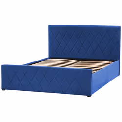 Ottoman Bed Velvet ROCHEFORT 140 x 200 cm (EU Double) Navy Blue