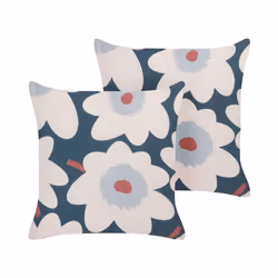 Set of 2 Cushions Floral Pattern 45 x 45 cm Multicolour SESBANIA