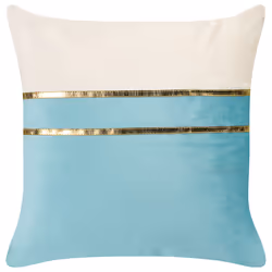 Set of 2 Decorative Cushions ALLIUM Velvet 45 x 45 cm Blue Striped