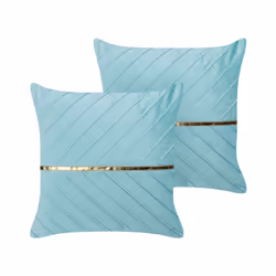Set of 2 Velvet Cushions 45 x 45 cm Light Blue CONEFLOWER