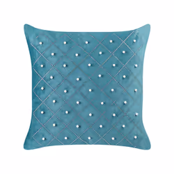 Set of 2 Velvet Cushions 45 x 45 cm Teal YARROW