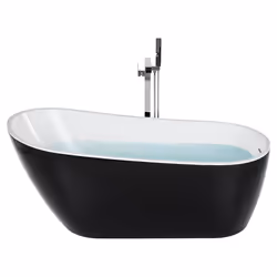 Freestanding Bathtub SOLARTE 1700 x 780 mm Black/ White