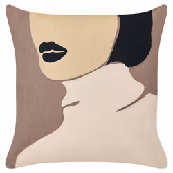 Set of 2 Decorative Cushions SILPHIUM Cotton 45 x 45 cm Brown Abstract Pattern