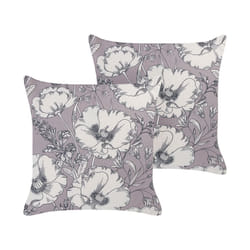 Set of 2 Decorative Cushions Floral Pattern 45 x 45 cm Grey and Off-White SOPHORA
