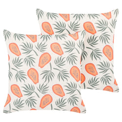 Set of 2 Decorative Cushions AVENS 45 x 45 cm Multicolour Plant Pattern