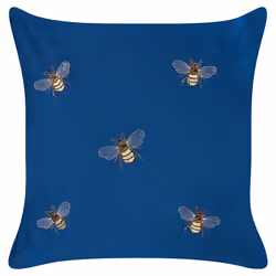 Set of 2 Decorative Cushions TALINUM Velvet 45 x 45 cm Blue Animal Pattern