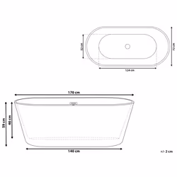 Freestanding Bathtub HAVANA 1700 x 730 mm Black/ White