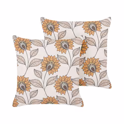 Set of 2 Cushions Floral Pattern 45 x 45 cm Multicolour TUBEROSE