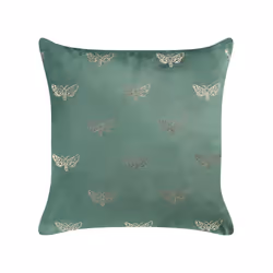 Set of 2 Velvet Cushions Butterfly Pattern 45 x 45 cm Green YUZURI