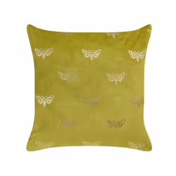 Set of 2 Velvet Cushions Butterfly Pattern 45 x 45 cm Light Green YUZURI