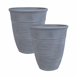 Set of 2 Plant Pots  50 cm Grey KATALIMA