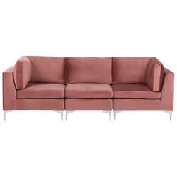 Modular Sofa EVJA Velvet Pink 3 Seater