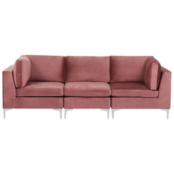 Modular Sofa EVJA Velvet Pink 3 Seater