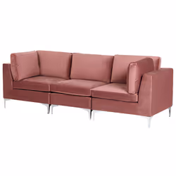 Modular Sofa EVJA Velvet Pink 3 Seater